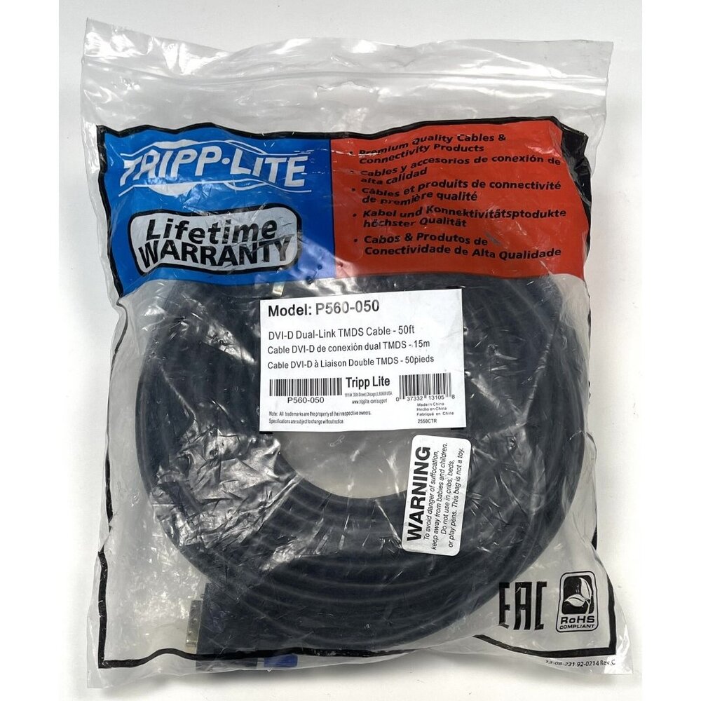TRIPP-LITE 50ft Premium Quality DVI-D Dual-Link TMDS Cable P560-050 NIP NEW